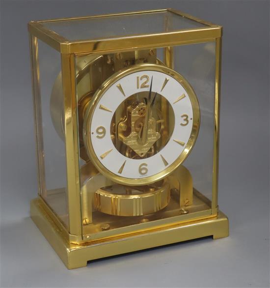 A Jaeger Le Coultre Atmos clock, no.343469 height 22cm